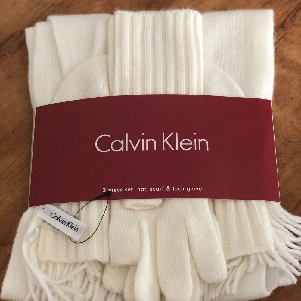 Calvin Klein Hat, Scarf, and Glove Set